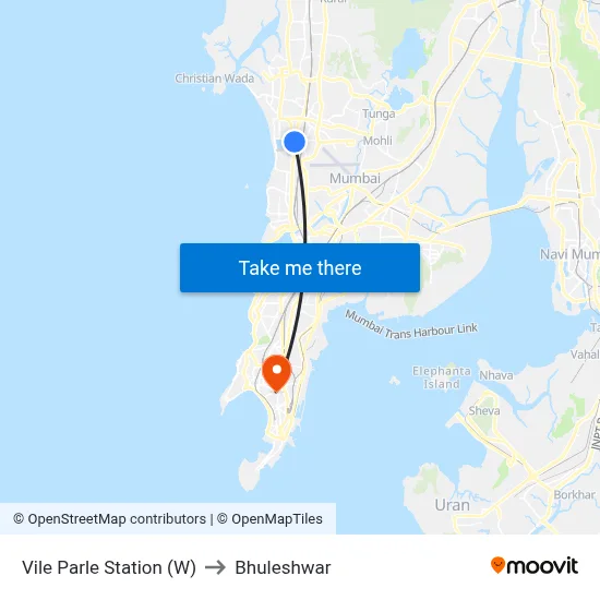Vile Parle Station (W) to Bhuleshwar map