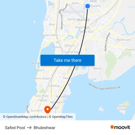 Safed Pool to Bhuleshwar map
