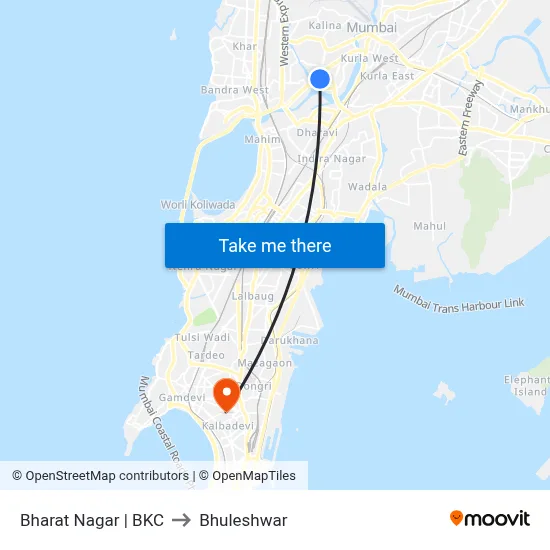 Bharat Nagar | BKC to Bhuleshwar map