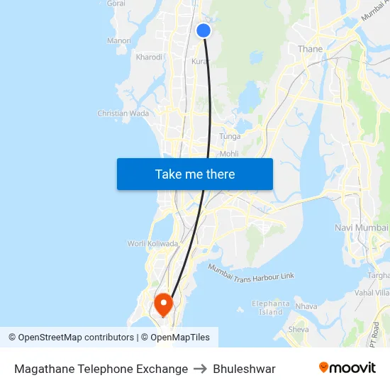 Magathane Telephone Exchange to Bhuleshwar map