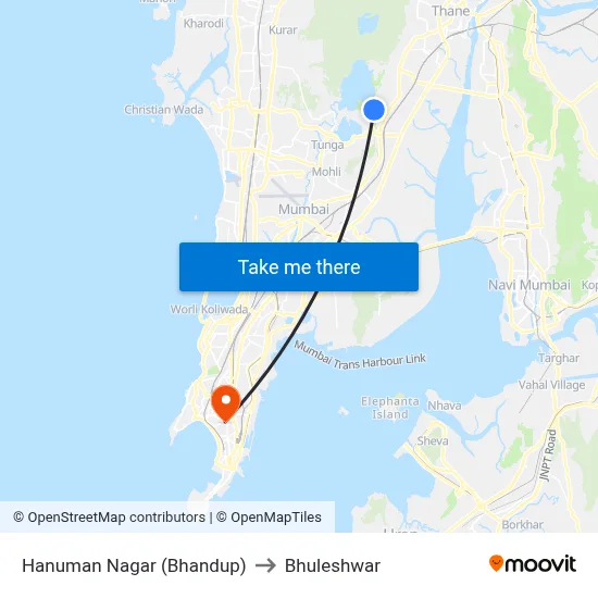 Hanuman Nagar (Bhandup) to Bhuleshwar map