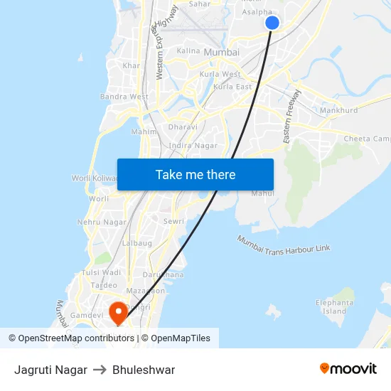 Jagruti Nagar to Bhuleshwar map