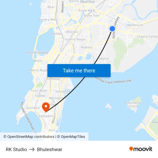 RK Studio to Bhuleshwar map