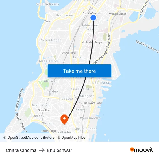 Chitra Cinema to Bhuleshwar map
