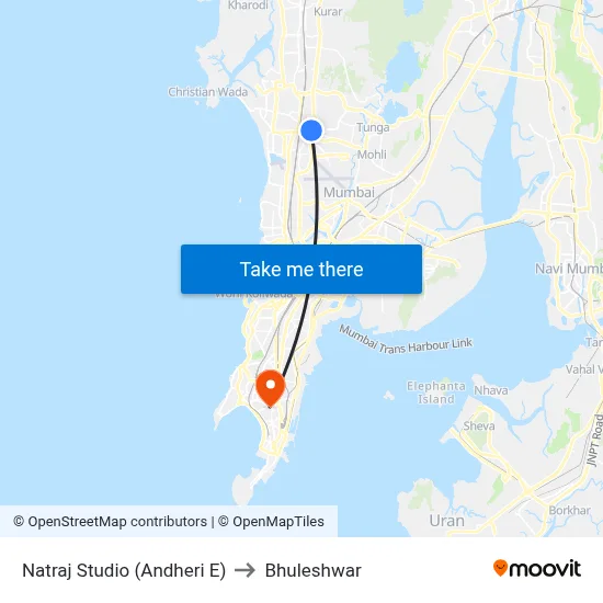 Natraj Studio (Andheri E) to Bhuleshwar map