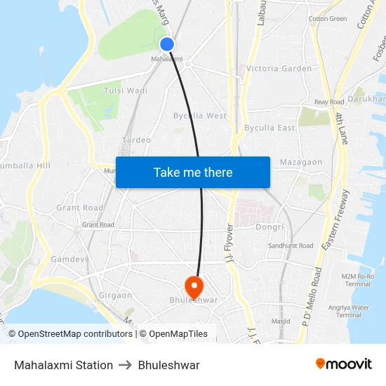Mahalaxmi Station to Bhuleshwar map