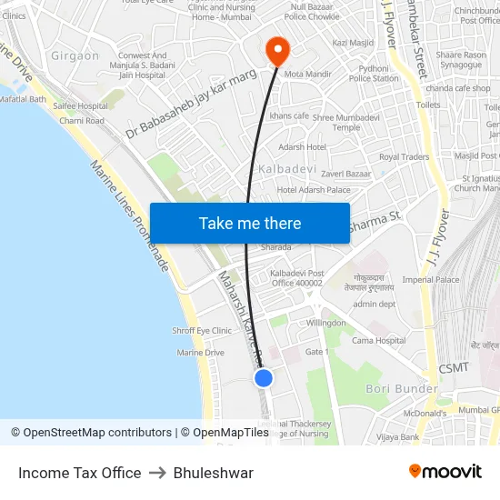 Income Tax Office to Bhuleshwar map