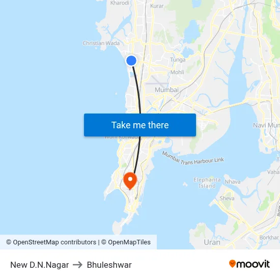 New D.N.Nagar to Bhuleshwar map