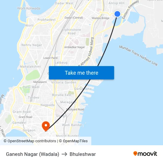 Ganesh Nagar (Wadala) to Bhuleshwar map