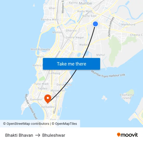 Bhakti Bhavan to Bhuleshwar map