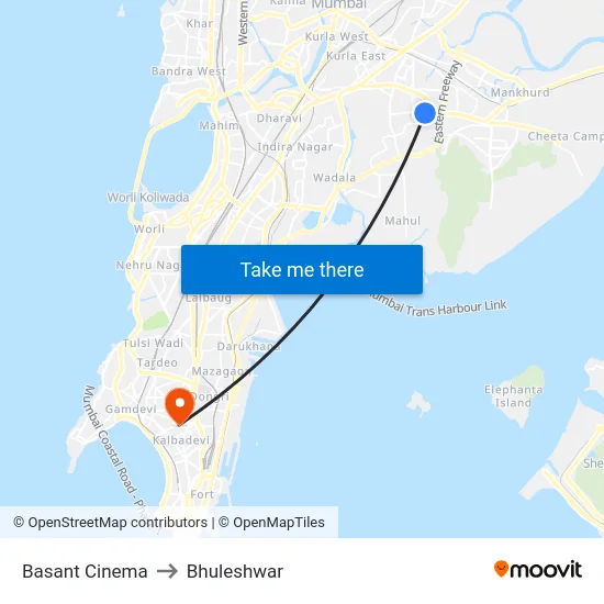 Basant Cinema to Bhuleshwar map