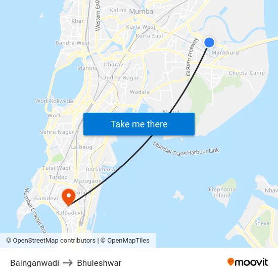 Bainganwadi to Bhuleshwar map