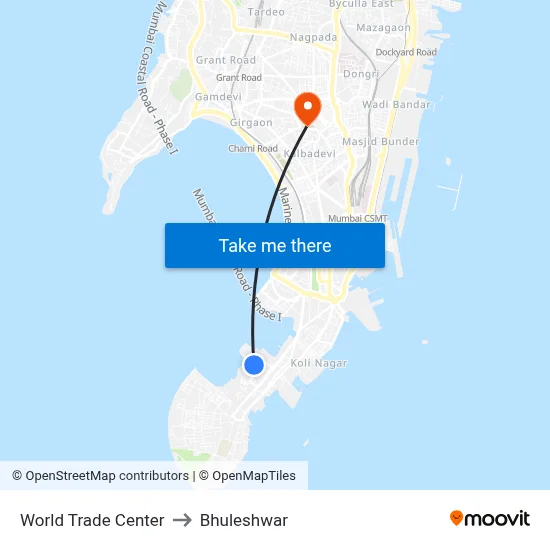 World Trade Center to Bhuleshwar map