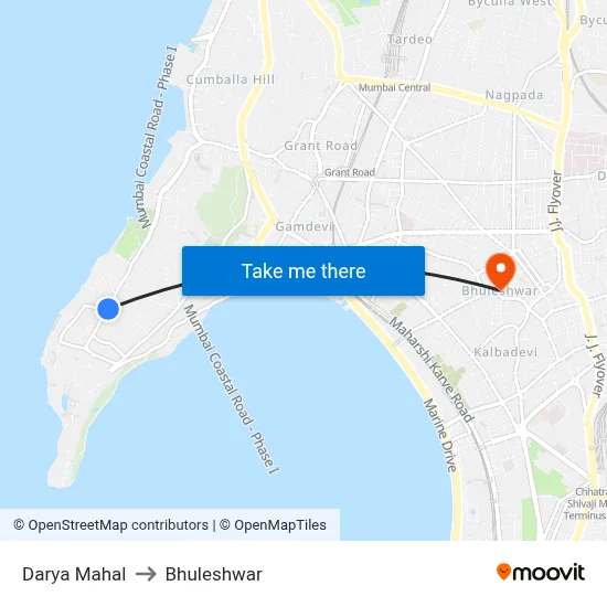 Darya Mahal to Bhuleshwar map