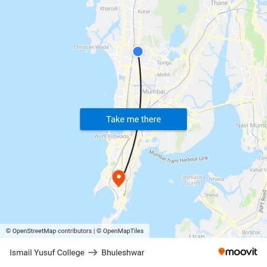Ismail Yusuf College to Bhuleshwar map