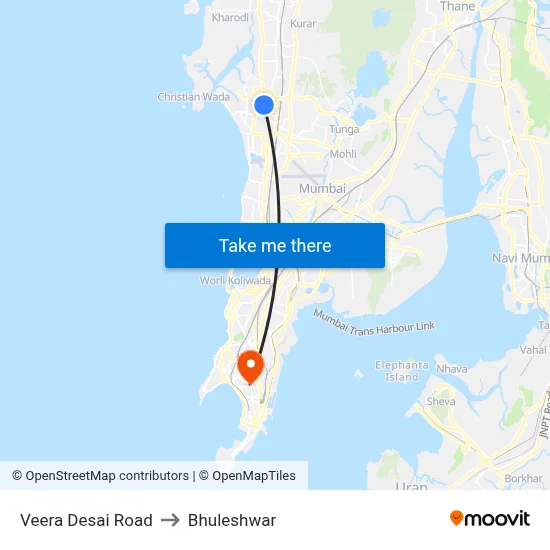 Veera Desai Road to Bhuleshwar map