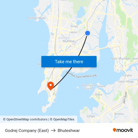 Godrej Company (East) to Bhuleshwar map