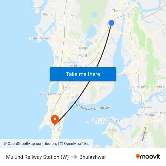 Mulund Railway Station (W) to Bhuleshwar map