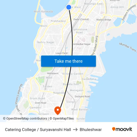 Catering College / Suryavanshi Hall to Bhuleshwar map