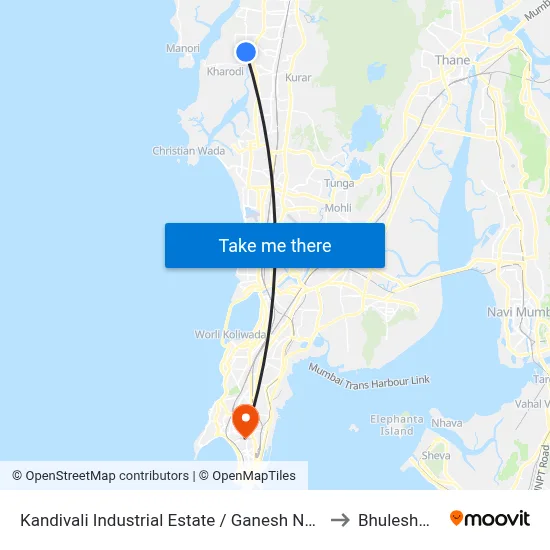Kandivali Industrial Estate / Ganesh Nagar to Bhuleshwar map