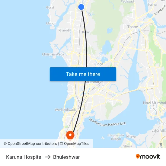 Karuna Hospital to Bhuleshwar map