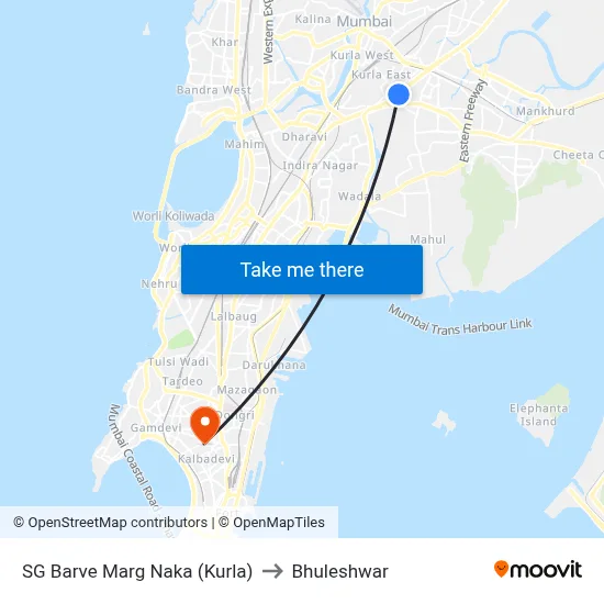 SG Barve Marg Naka (Kurla) to Bhuleshwar map