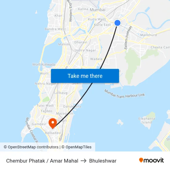Chembur Phatak / Amar Mahal to Bhuleshwar map