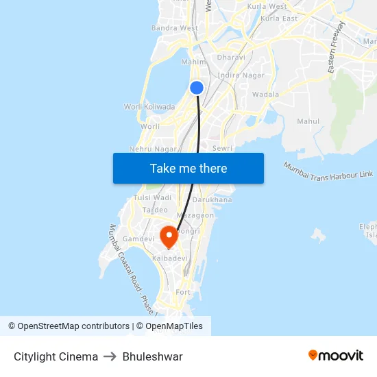 Citylight Cinema to Bhuleshwar map
