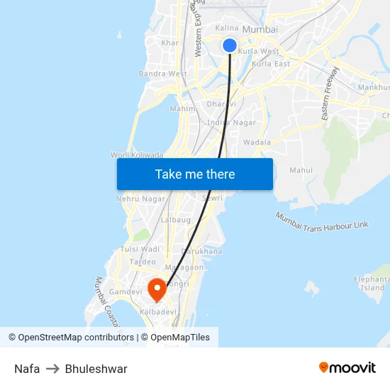 Nafa to Bhuleshwar map