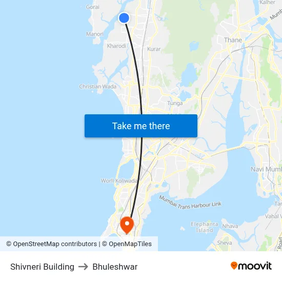 Shivneri Building to Bhuleshwar map