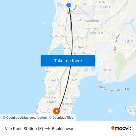 Vile Parle Station (E) to Bhuleshwar map
