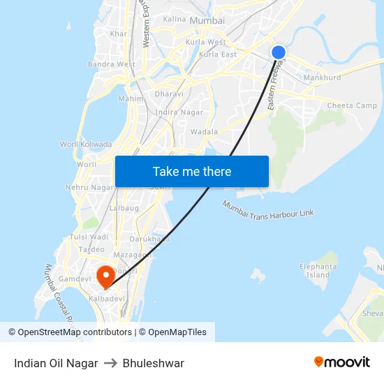 Indian Oil Nagar to Bhuleshwar map