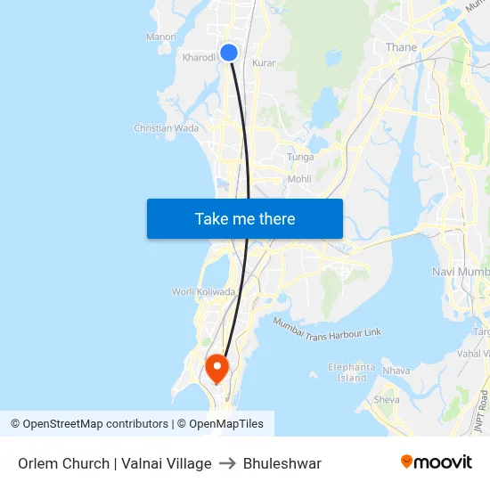 Orlem Church | Valnai Village to Bhuleshwar map