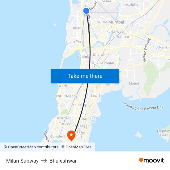 Milan Subway to Bhuleshwar map