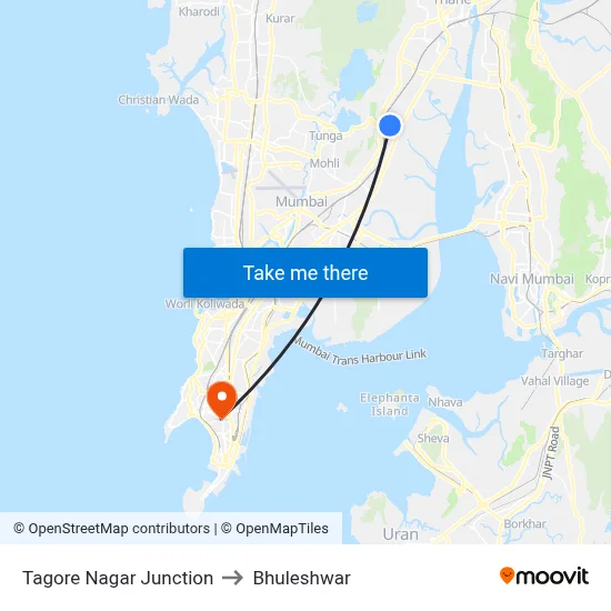 Tagore Nagar Junction to Bhuleshwar map