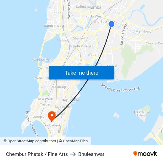 Chembur Phatak / Fine Arts to Bhuleshwar map