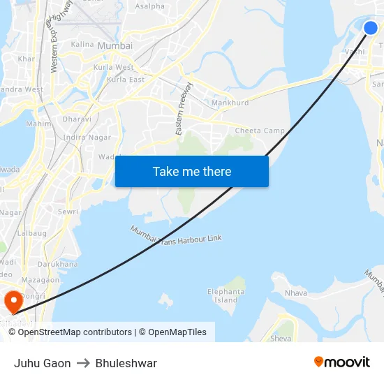 Juhu Gaon to Bhuleshwar map