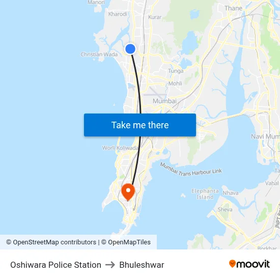 Oshiwara Police Station to Bhuleshwar map