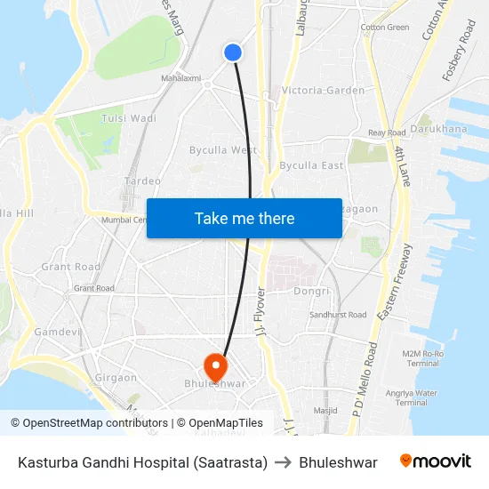 Kasturba Gandhi Hospital (Saatrasta) to Bhuleshwar map