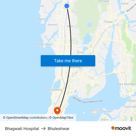 Bhagwati Hospital to Bhuleshwar map