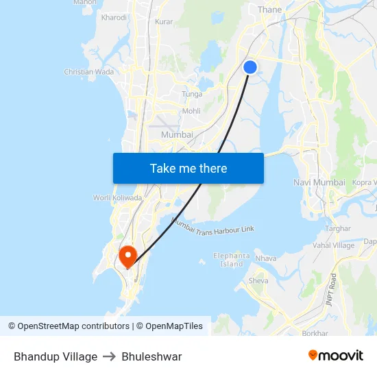Bhandup Village to Bhuleshwar map