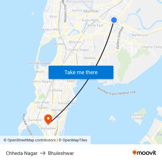 Chheda Nagar to Bhuleshwar map