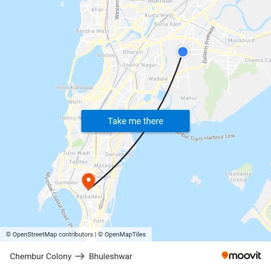 Chembur Colony to Bhuleshwar map