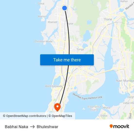Babhai Naka to Bhuleshwar map