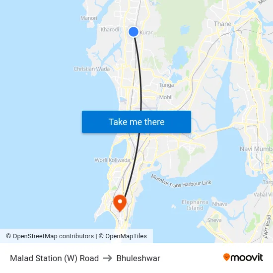 Malad Station (W) Road to Bhuleshwar map
