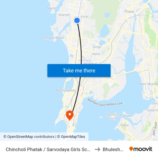 Chincholi Phatak / Sarvodaya Girls School to Bhuleshwar map