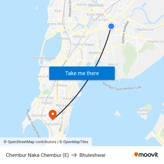 Chembur Naka Chembur (E) to Bhuleshwar map