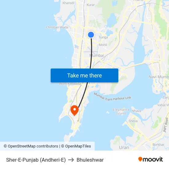 Sher-E-Punjab (Andheri-E) to Bhuleshwar map