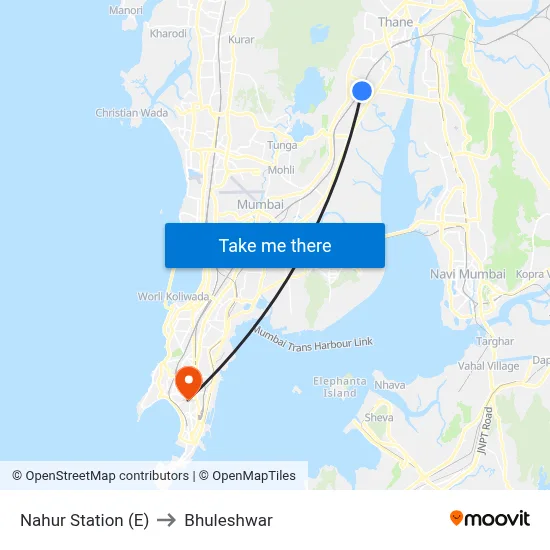 Nahur Station (E) to Bhuleshwar map