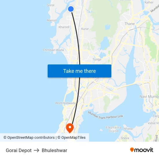 Gorai Depot to Bhuleshwar map